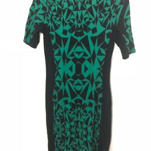 Green and black dress